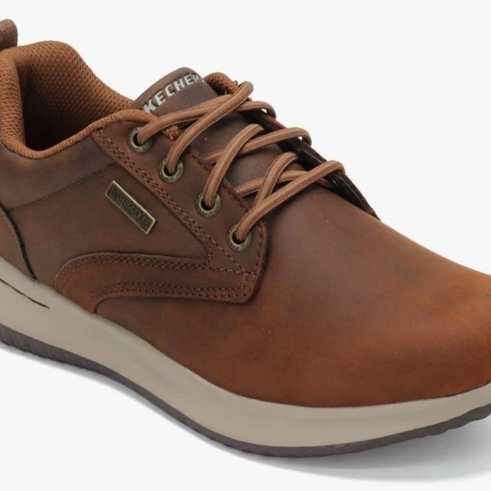 Skechers Men's Brown Leather Sneakers